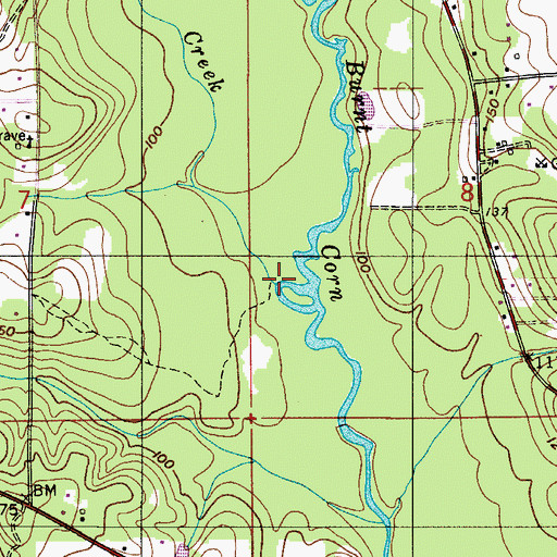 Topographic Map of Sevenmile Creek, AL