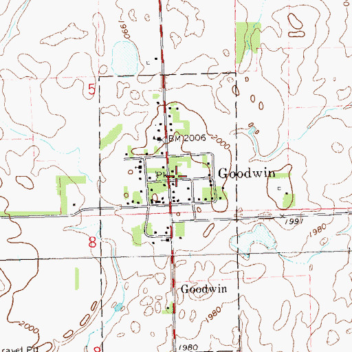 Topographic Map of Goodwin, SD