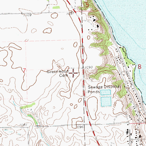 Topographic Map of Greenwood Cemetery, SD