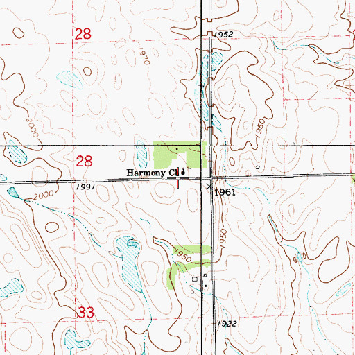 Topographic Map of Harmony Church, SD