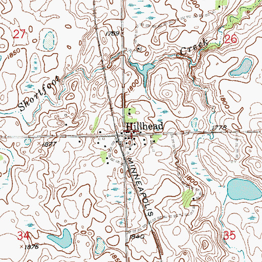 Topographic Map of Hillhead, SD