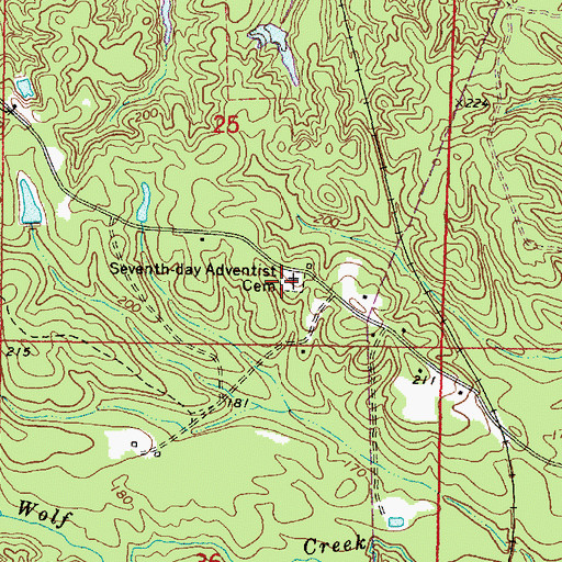 Topographic Map of Seventh -Day Adventist Cemetery, AL