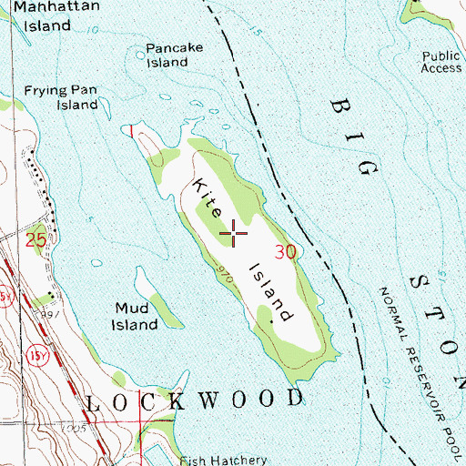 Topographic Map of Kite Island, SD