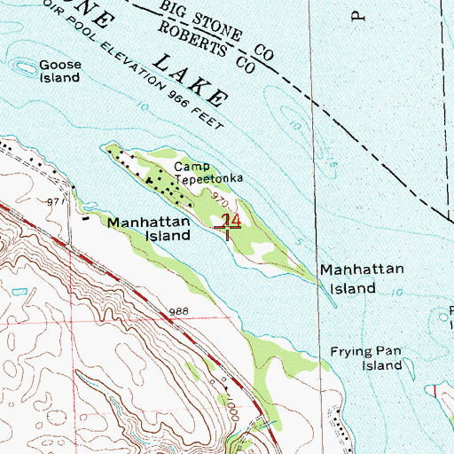 Topographic Map of Manhattan Island, SD