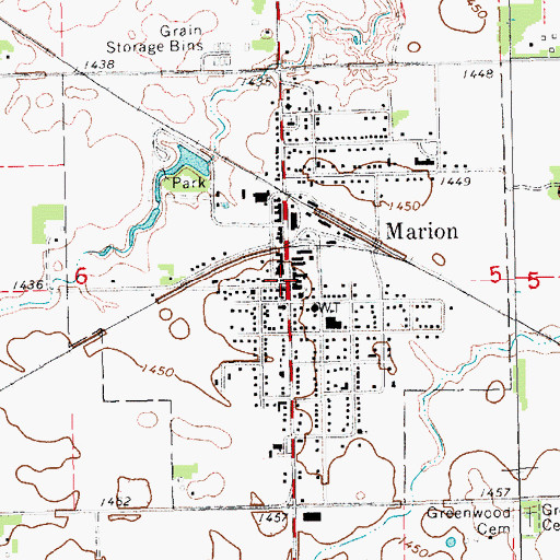Topographic Map of Marion, SD