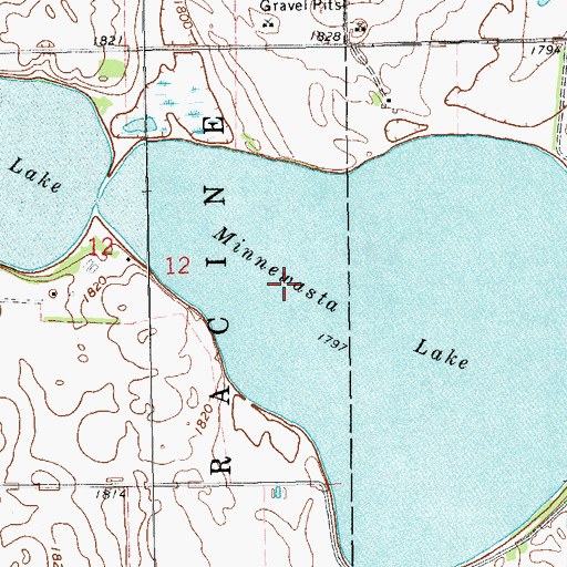 Topographic Map of Minnewasta Lake, SD