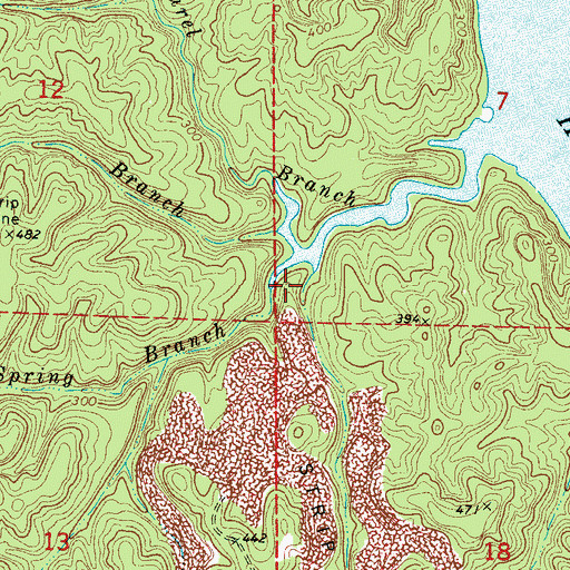 Topographic Map of Sexton Spring Branch, AL