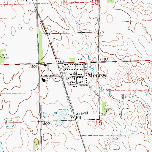 Topographic Map of Monroe, SD
