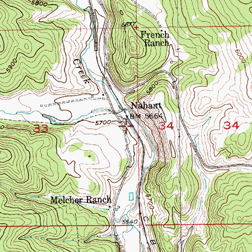 Topographic Map of Nahant, SD