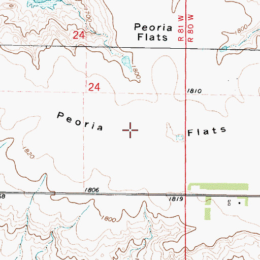 Topographic Map of Peoria Flats, SD
