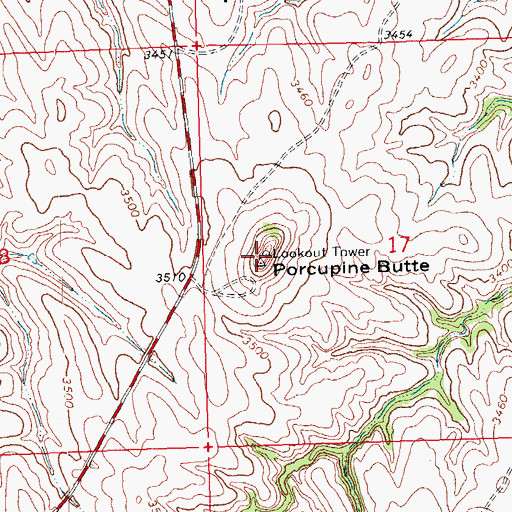 Topographic Map of Porcupine Butte, SD