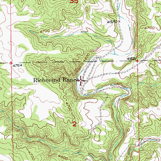Topographic Map of Richmond Ranch, SD