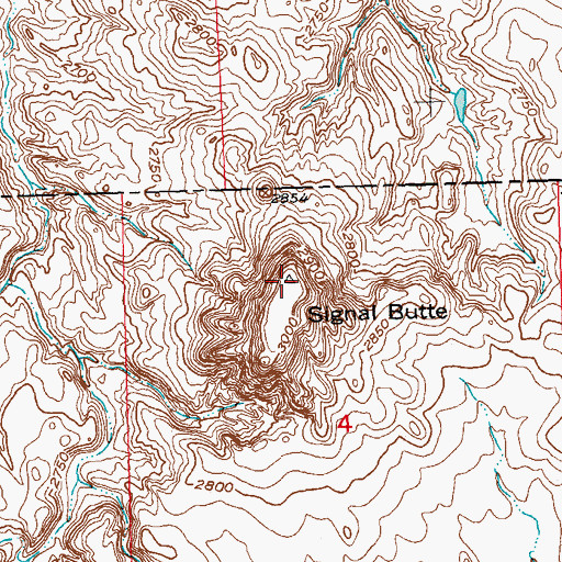 Topographic Map of Signal Butte, SD