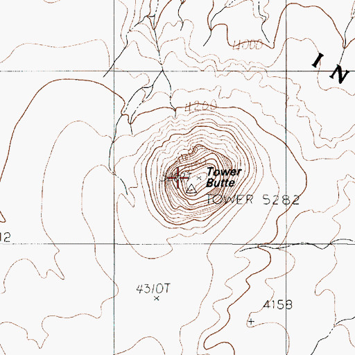 Topographic Map of Tower Butte, AZ