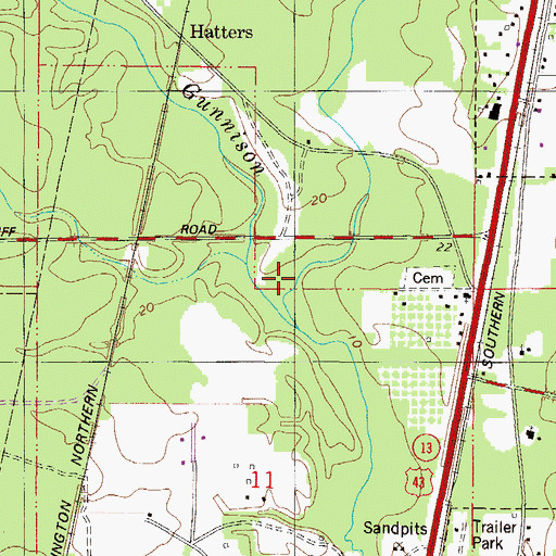 Topographic Map of Seymore Branch, AL