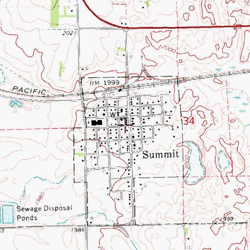 Topographic Map of Summit, SD