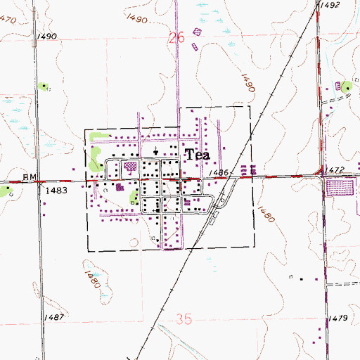 Topographic Map of Tea, SD