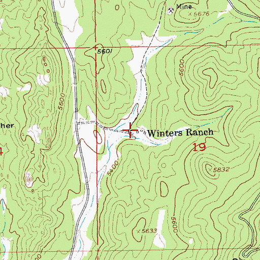 Topographic Map of Winters Ranch, SD