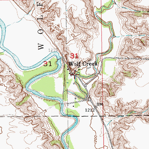 Topographic Map of Wolf Creek, SD