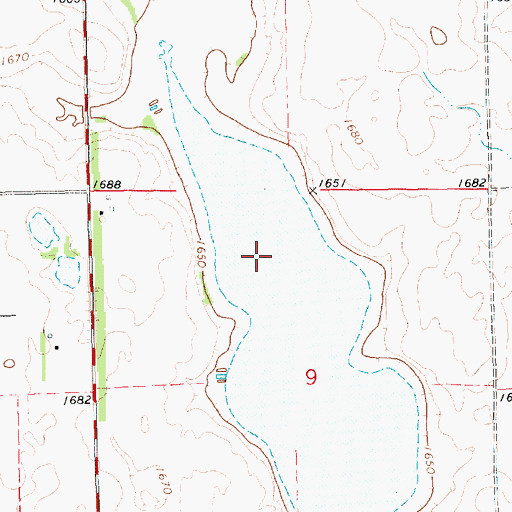 Topographic Map of Lake Henry, SD