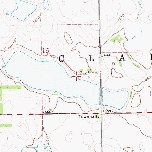 Topographic Map of Lake George, SD