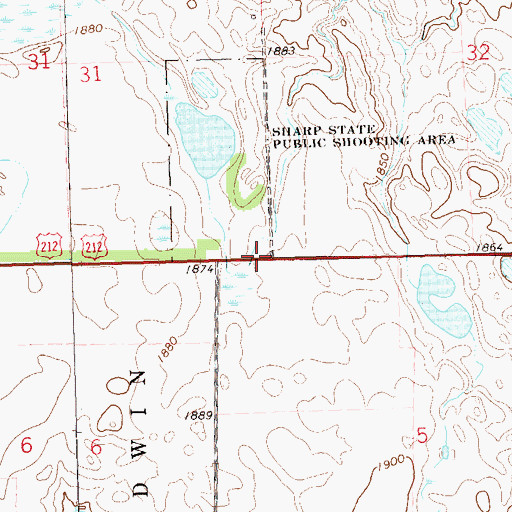 Topographic Map of Little Brook School (historical), SD