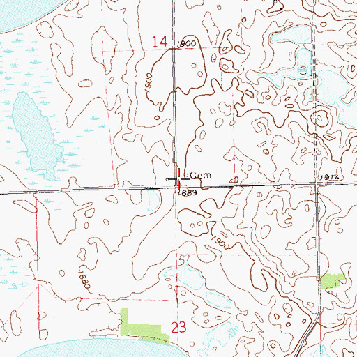 Topographic Map of Larson Cemetery, SD