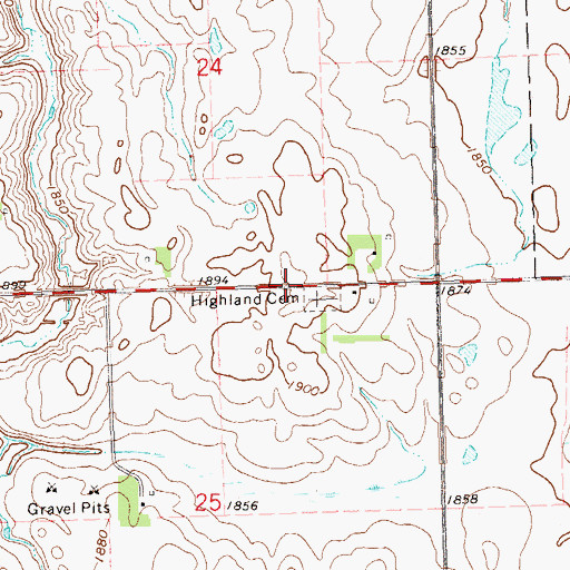 Topographic Map of Norwegian Lutheran Church (historical), SD