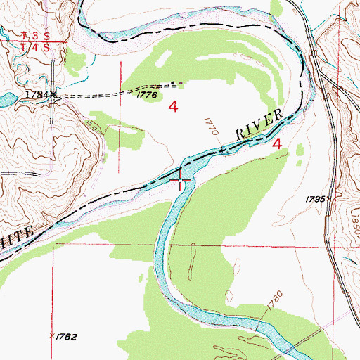 Topographic Map of Little White River, SD