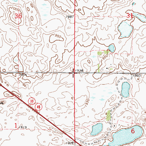 Topographic Map of McPherson County, SD