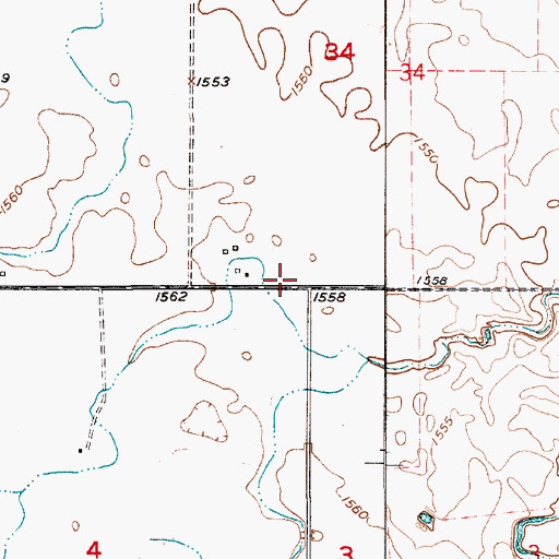 Topographic Map of Hand County, SD