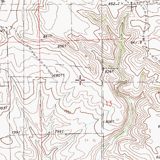 Topographic Map of Martin County (historical), SD
