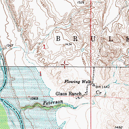 Topographic Map of Badlands, SD