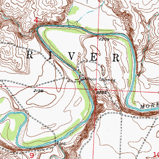 Topographic Map of Allison Crossing, SD