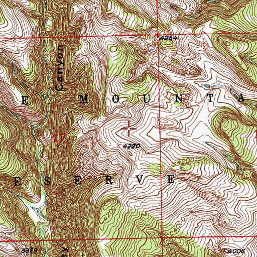 Topographic Map of Battle Mountain Reserve, SD