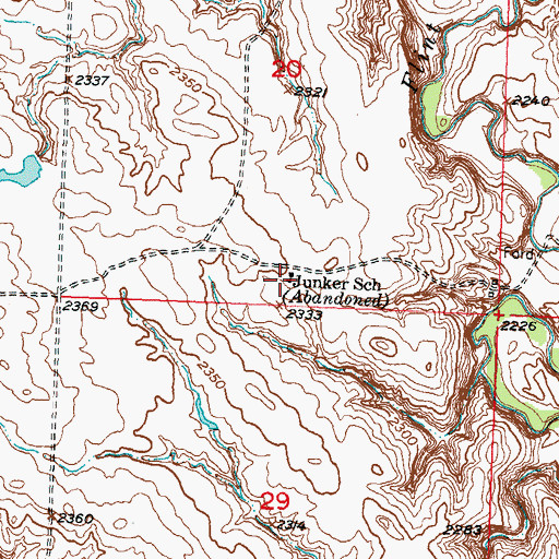 Topographic Map of Junker School, SD