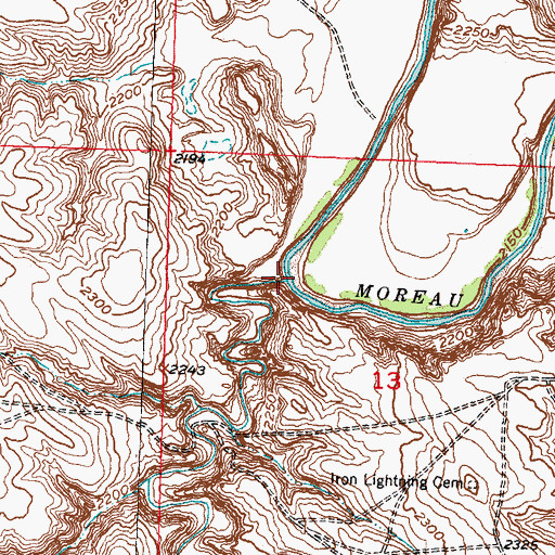 Topographic Map of Knife Creek, SD