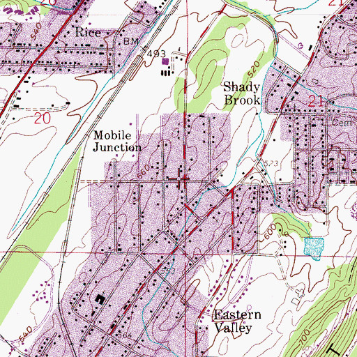 Topographic Map of Shady Brook, AL