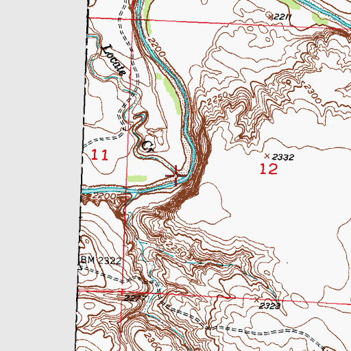 Topographic Map of Locate Creek, SD