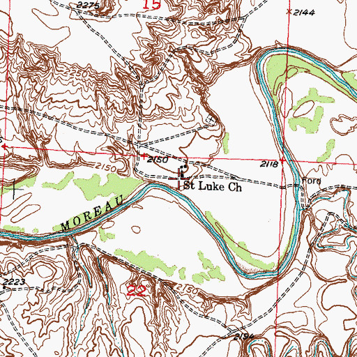 Topographic Map of Saint Luke Church, SD