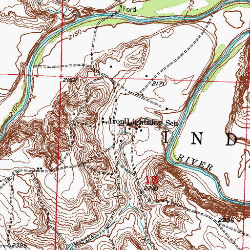 Topographic Map of Iron Lightning, SD