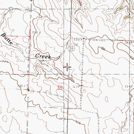 Topographic Map of Schnasse County (historical), SD
