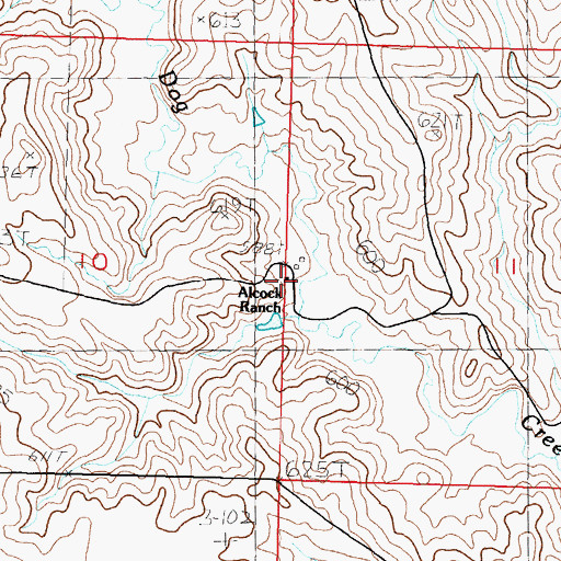 Topographic Map of Alcock Ranch, SD