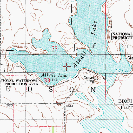 Topographic Map of Alkali Lake, SD