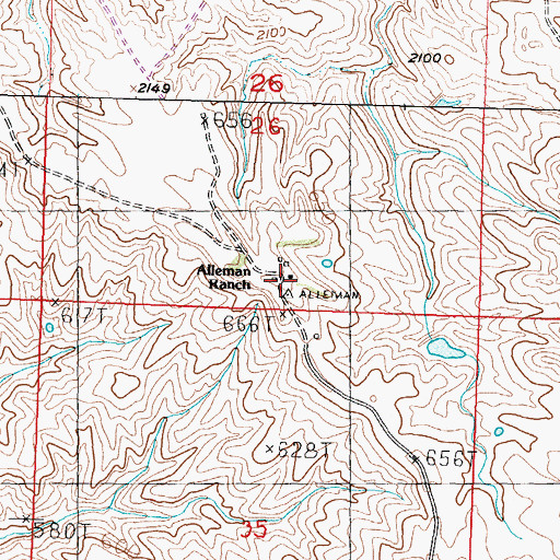 Topographic Map of Alleman Ranch, SD