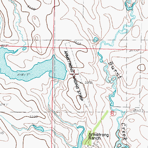 Topographic Map of Armstrong Landing Strip (historical), SD