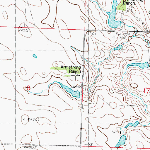 Topographic Map of Armstrong Ranch, SD