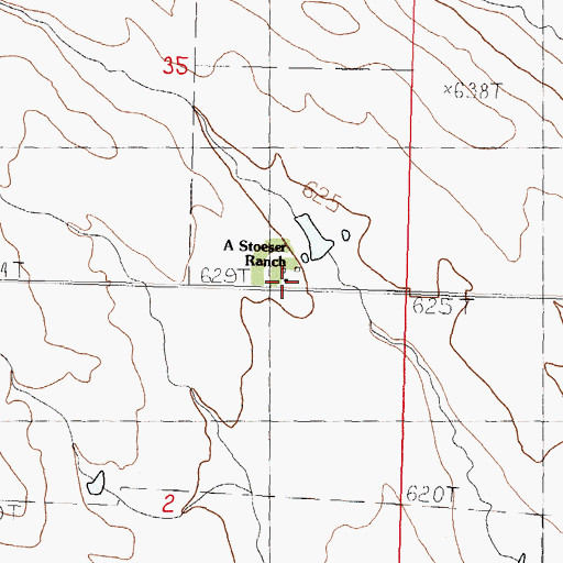 Topographic Map of A Stoeser Ranch, SD