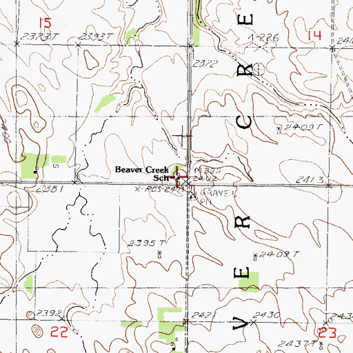 Topographic Map of Beaver Creek School, SD