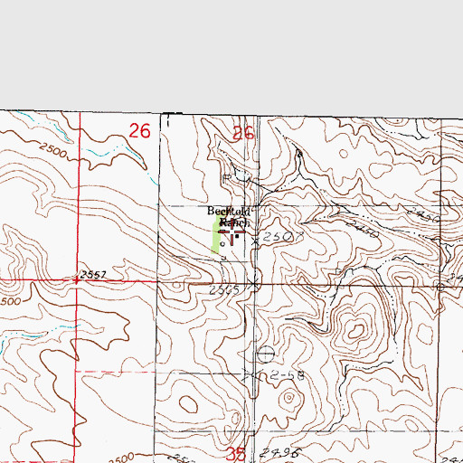 Topographic Map of Bechtold Ranch, SD